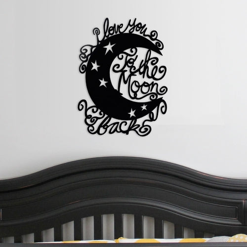 Moon and Back Metal Art