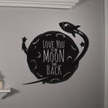 Moon and Back Rocket Metal Wall Art
